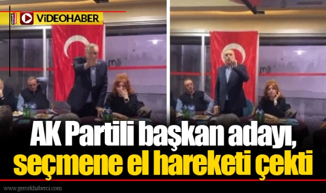 AK Partili başkan adayı, seçmene el hareketi çekti