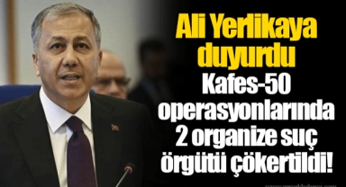 Ali Yerlikaya duyurdu... Kafes-50 operasyonlarında 2 organize suç örgütü çökertildi!