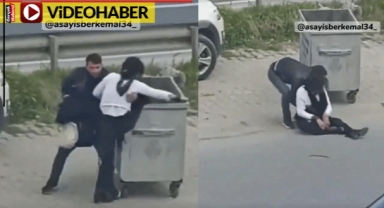 Alkolü fazla kaçırdı olan oldu... Çöp kutusuna girmeye çalıştı, yollarda sürüklendi