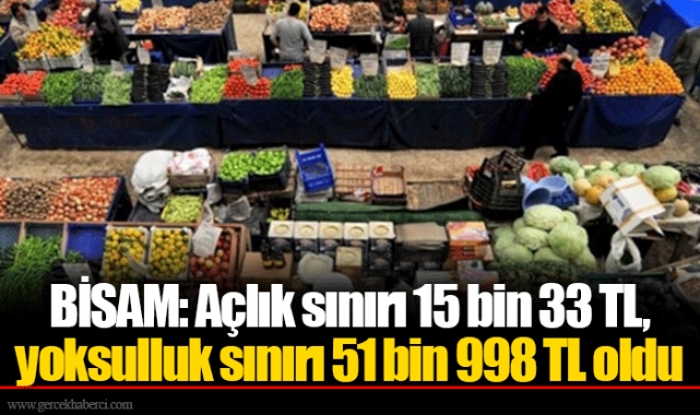 BİSAM: Açlık sınırı 15 bin 33 TL, yoksulluk sınırı 51 bin 998 TL oldu