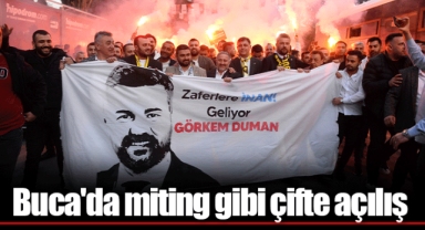 Buca'da miting gibi çifte açılış