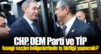 CHP, DEM Parti ve TİP hangi seçim bölgelerinde iş birliği yapacak?