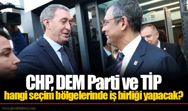 CHP, DEM Parti ve TİP hangi seçim bölgelerinde iş birliği yapacak?