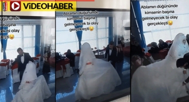 Gelinin eteği altında sandalye kaldı, herkes çıkarmak için seferber oldu