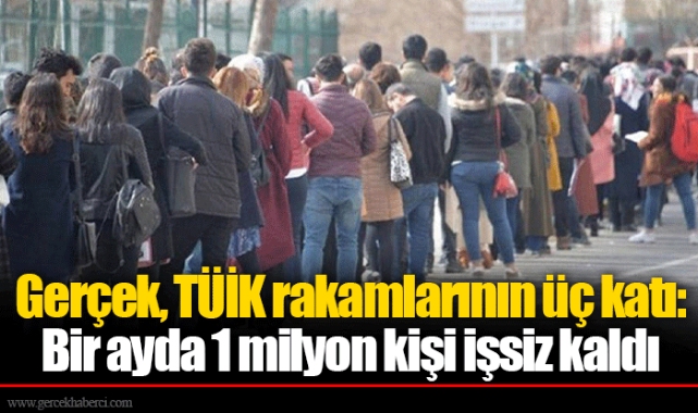 Gerçek, TÜİK rakamlarının üç katı: Bir ayda 1 milyon kişi işsiz kaldı