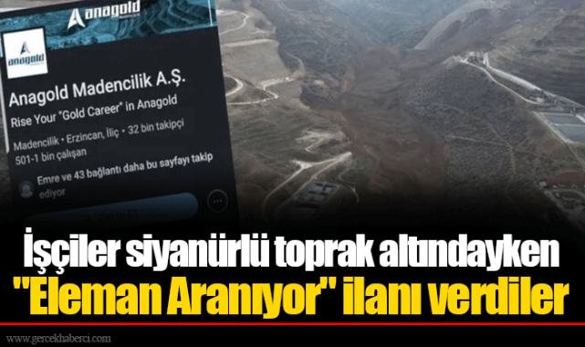 İşçiler siyanürlü toprak altındayken "Eleman Aranıyor" ilanı verdiler
