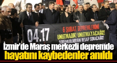 İzmir’de Maraş merkezli depremde hayatını kaybedenler anıldı