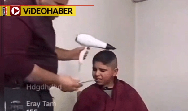 Tiktok için babası saçlarını zorla kesti... Küçük çocuk hıçkıra hıçkıra ağladı