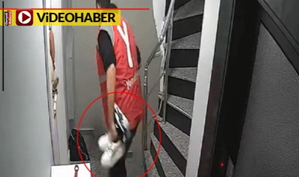 Yemek getiren kurye ayakkabıları böyle çaldı