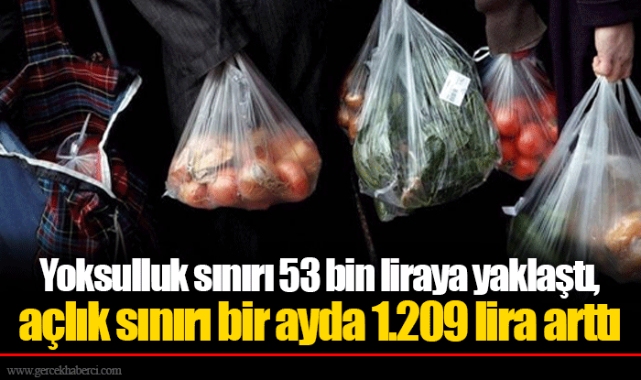 Yoksulluk sınırı 53 bin liraya yaklaştı, açlık sınırı bir ayda 1.209 lira arttı