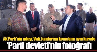 AK Parti'nin adayı, Vali, Jandarma komutanı aynı karede 'Parti devleti'nin fotoğrafı