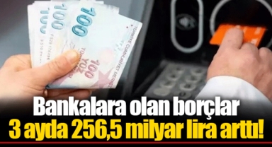 Bankalara olan borçlar 3 ayda 256,5 milyar lira arttı!