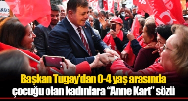 Başkan Tugay'dan 0-4 yaş arasında çocuğu olan kadınlara “Anne Kart” sözü