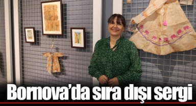 Bornova’da sıra dışı sergi... Çay poşeti tuval oldu