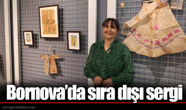 Bornova’da sıra dışı sergi...  Çay poşeti tuval oldu