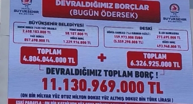 CHP’li Başkan, AKP’den kalan rekor borcu dev panoya astı