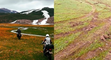 Endemik çiçekleri motosikletle ezdiler: Evinde çay içenden daha az zarar veriyoruz