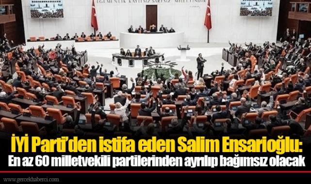 İYİ Parti’den istifa eden Salim Ensarioğlu: En az 60 milletvekili partilerinden ayrılıp bağımsız olacak