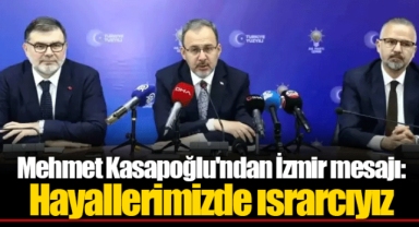 Mehmet Kasapoğlu'ndan İzmir mesajı: Hayallerimizde ısrarcıyız