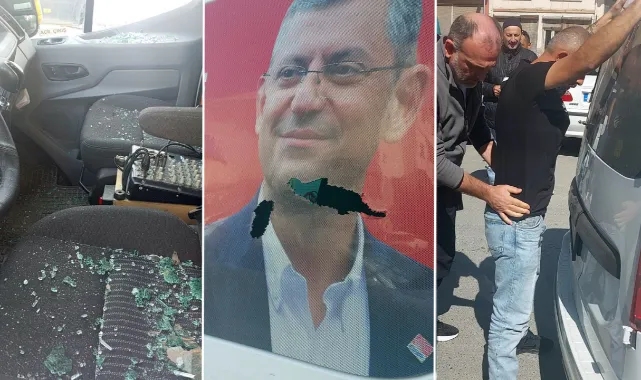Samsun'da CHP'nin aracına taşlı, bıçaklı saldırı