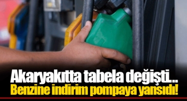 Akaryakıtta tabela değişti... Benzine indirim pompaya yansıdı!