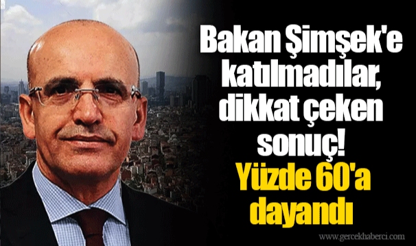 Bakan Şimşek'e katılmadılar, dikkat çeken sonuç! Yüzde 60'a dayandı