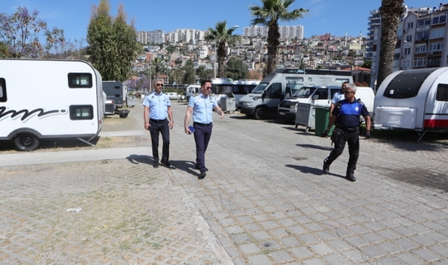 Bayraklı’da karavan işgaline zabıta engeli