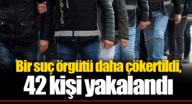 Bir suç örgütü daha çökertildi, 42 kişi yakalandı