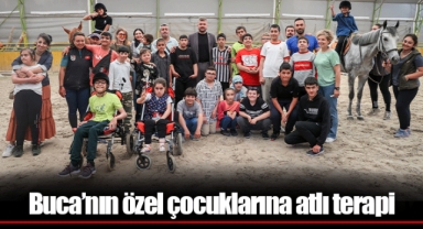 Buca’nın özel çocuklarına atlı terapi
