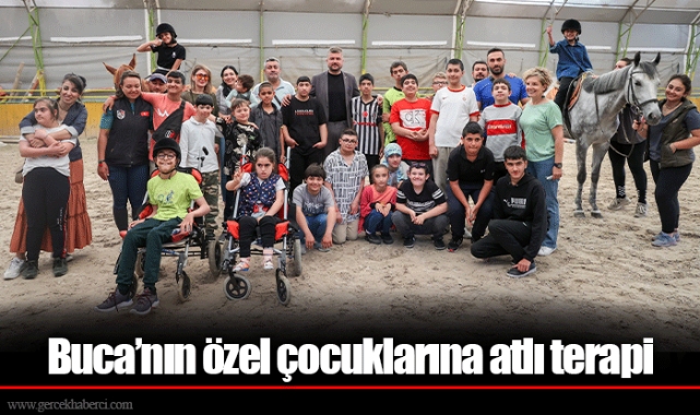 Buca’nın özel çocuklarına atlı terapi