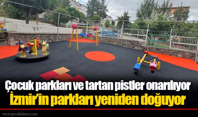 Çocuk parkları ve tartan pistler onarılıyor