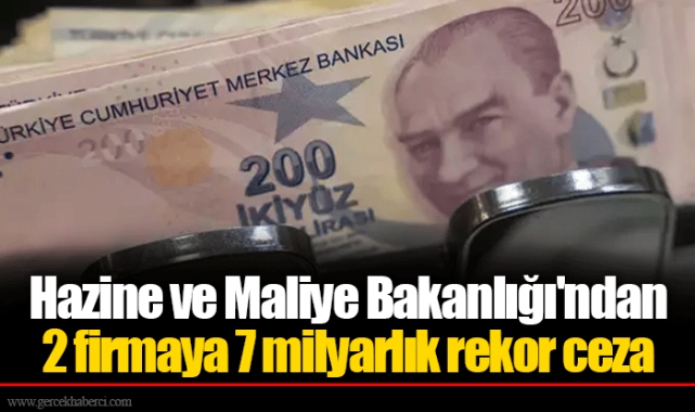 Hazine ve Maliye Bakanlığı'ndan 2 firmaya 7 milyarlık rekor ceza
