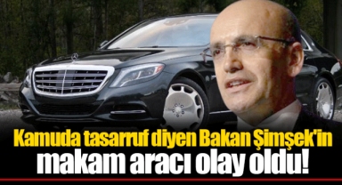 Kamuda tasarruf diyen Bakan Şimşek'in makam aracı olay oldu!
