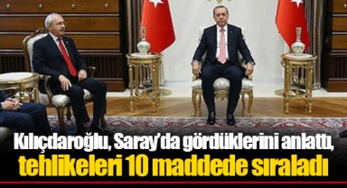 Kılıçdaroğlu, Saray’da gördüklerini anlattı, tehlikeleri 10 maddede sıraladı