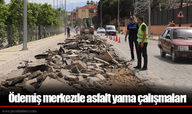 Ödemiş merkezde asfalt yama çalışmaları