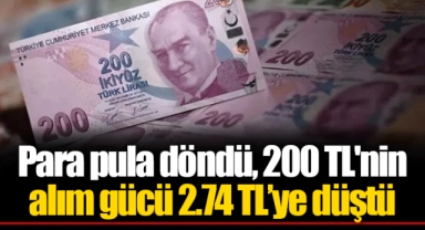 Para pula döndü, 200 TL'nin alım gücü 2.74 TL’ye düştü