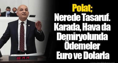 Polat; Nerede Tasaruf. Karada, Hava da Demiryolunda Ödemeler Euro ve Dolarla