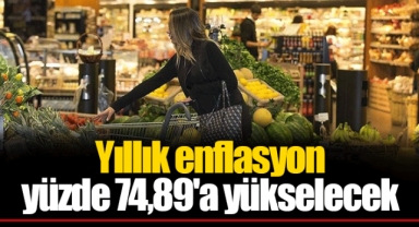 Yıllık enflasyon yüzde 74,89'a yükselecek