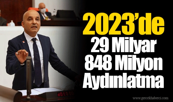 2023’de 29 Milyar 848 Milyon Aydınlatma Gideri Ödendi