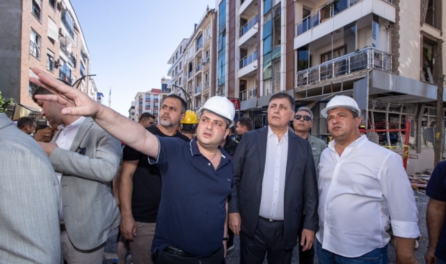 Başkan Tugay patlamanın yaşandığı bölgede inceleme yaptı, yaralıları ziyaret etti: “Yaralarımızı saracağız”
