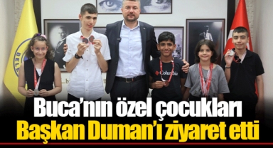 Buca’nın özel çocukları Başkan Duman’ı ziyaret etti