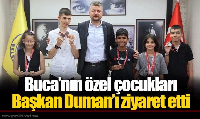 Buca’nın özel çocukları Başkan Duman’ı ziyaret etti
