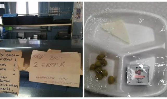 Devlet hastanesinde sağlıkçılara reva görülen menü: 8 tane zeytin, 1 parça peynir!