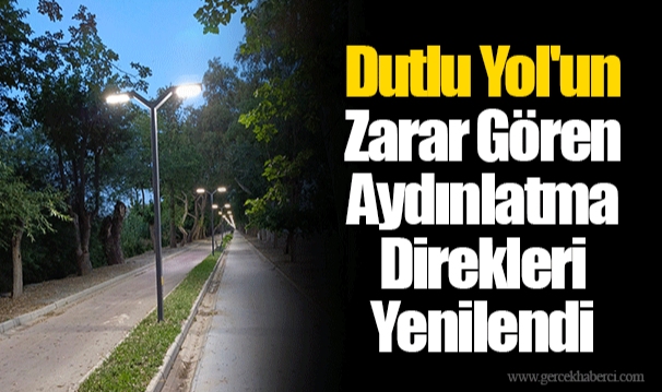 Dutlu Yol'un Zarar Gören Aydınlatma Direkleri Yenilendi