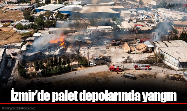 İzmir'de palet depolarında yangın
