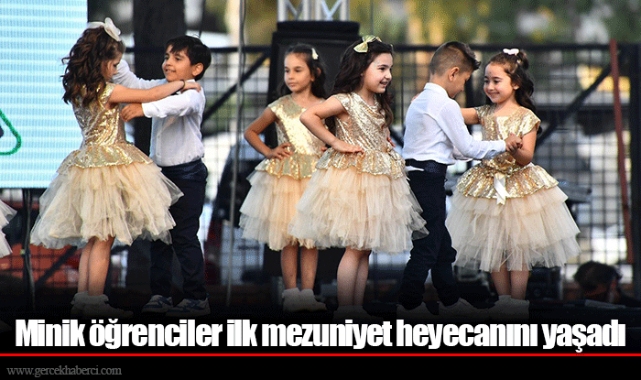 Minik öğrenciler ilk mezuniyet heyecanını yaşadı
