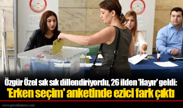 Özgür Özel sık sık dillendiriyordu, 26 ilden 'Hayır' geldi: 'Erken seçim' anketinde ezici fark çıktı