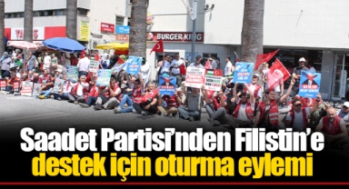 Saadet Partisi’nden Filistin’e destek için oturma eylemi