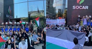 SOCAR'ı protesto eden Filistin İçin Bin Genç'ten 16 kişi operasyonla gözaltına alındı