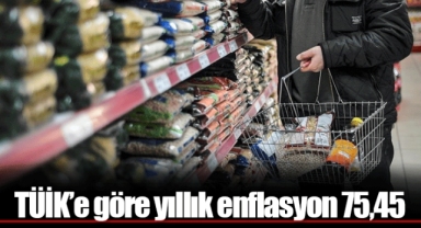 TÜİK'e göre yıllık enflasyon 75,45